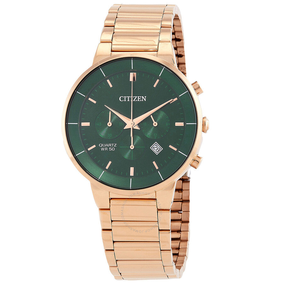 Citizen Chronograph Quartz Green Dial Men's Watch AN8223-54X - The Watches Men & Co