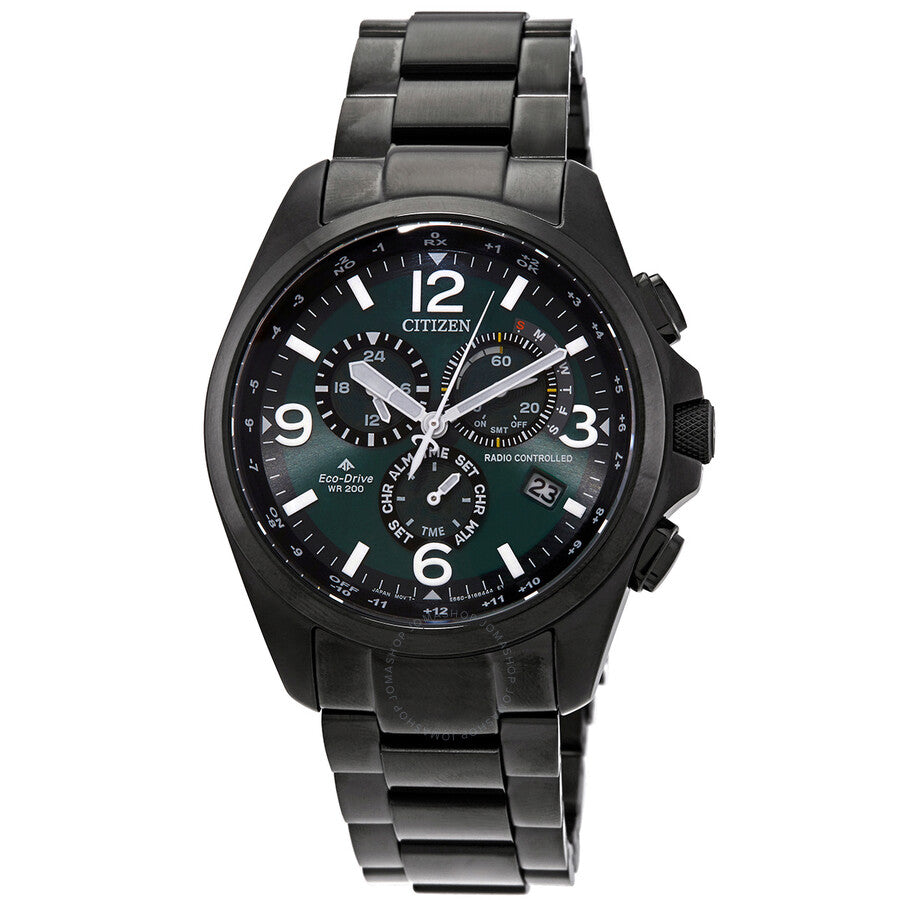 Citizen Chronograph Quartz Green Dial Men's Watch CB5925-82X - The Watches Men & Co
