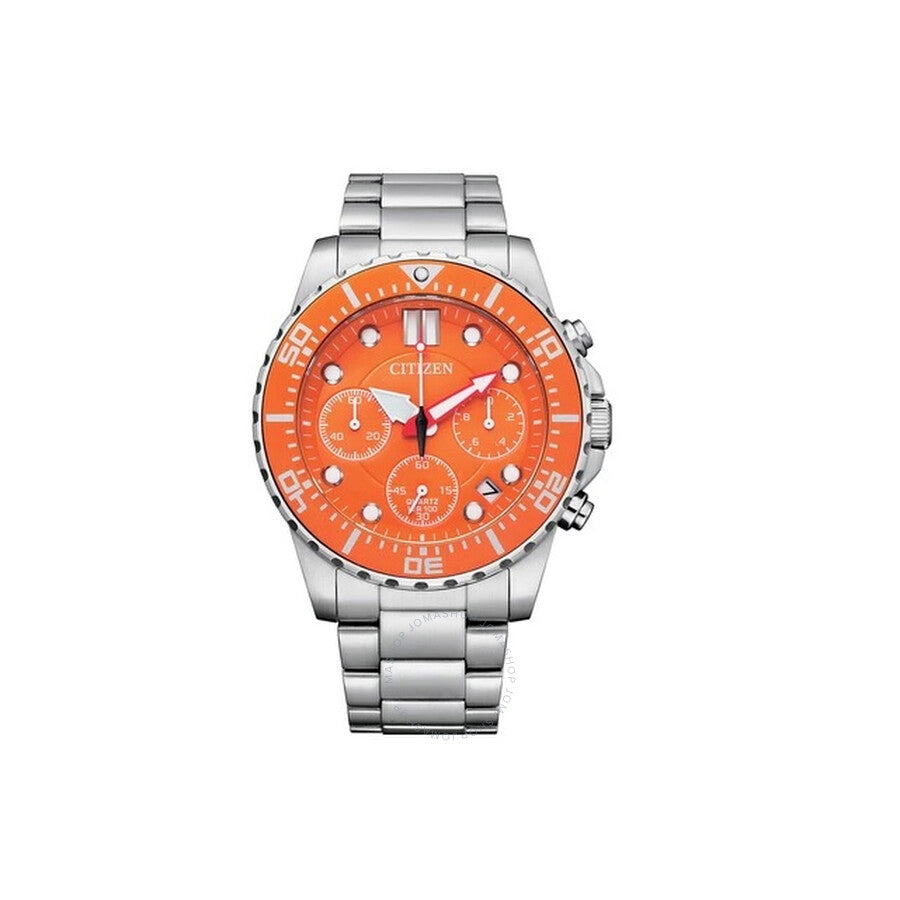 Citizen Chronograph Quartz Orange Dial Men's Watch AI5008-82X - The Watches Men & Co