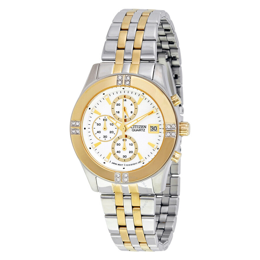 Reloj Citizen Cronógrafo Esfera Plateada para Mujer FA1044-51A