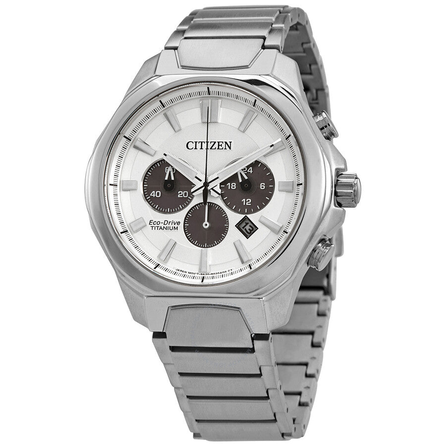 Citizen Chronograph Silver Dial Titanium Men's Watch CA4320-51A - The Watches Men & Co