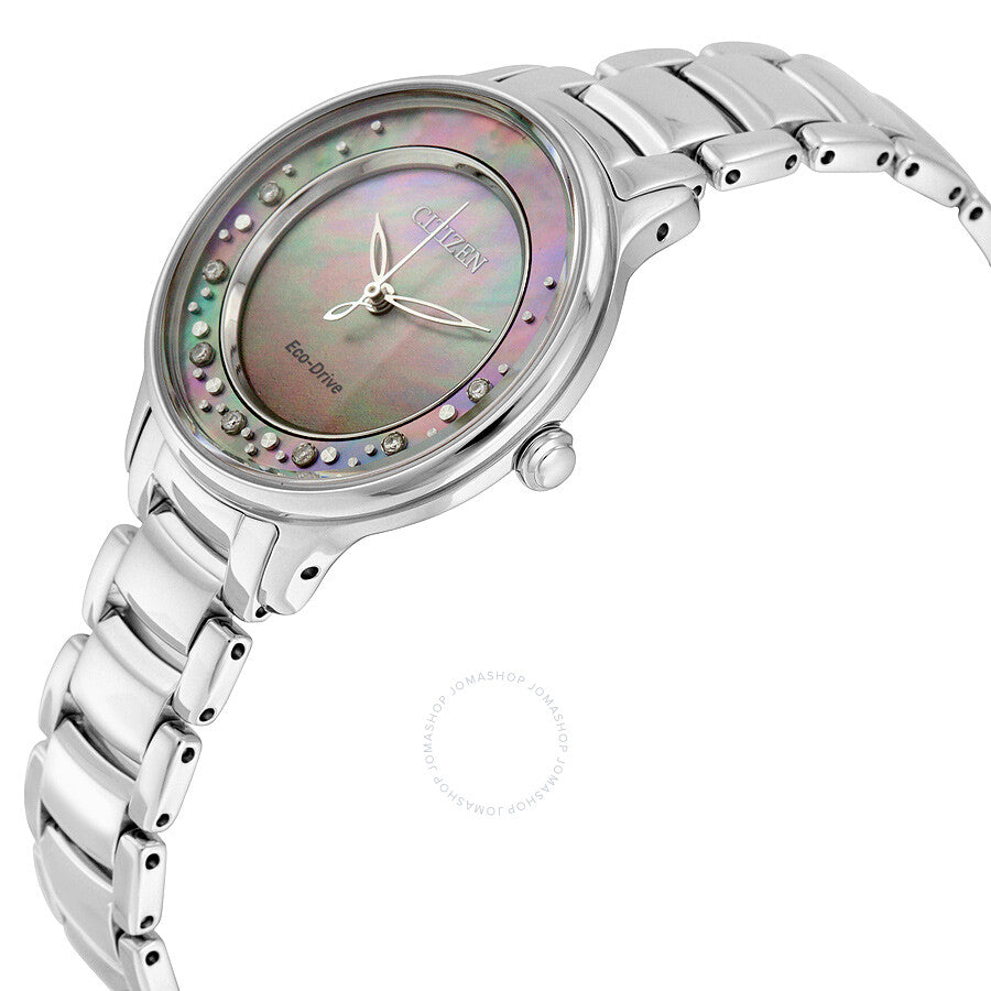 Citizen Circle Of Time Reloj de mujer de acero inoxidable con nácar gris EM0380-81N