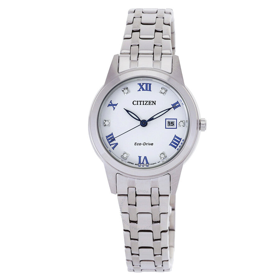 Citizen Classic Automatic Diamond White Dial Ladies Watch FE1240-57A - The Watches Men & Co