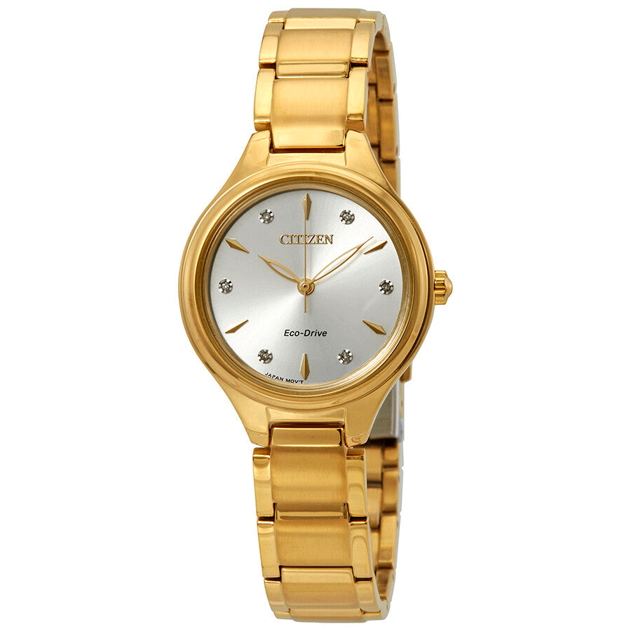 Citizen Corso Silver Dial Gold-tone Ladies Watch FE2102-55A - The Watches Men & Co