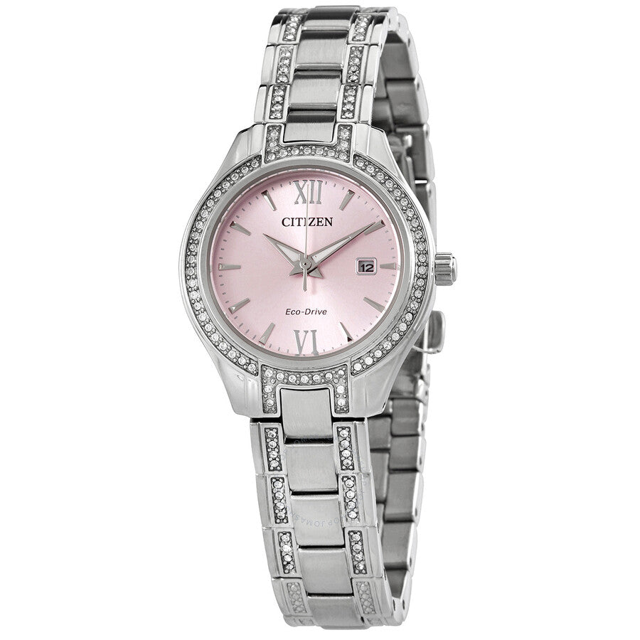 Citizen Crystal Pink Dial Ladies Watch FE1230-51X - The Watches Men & Co
