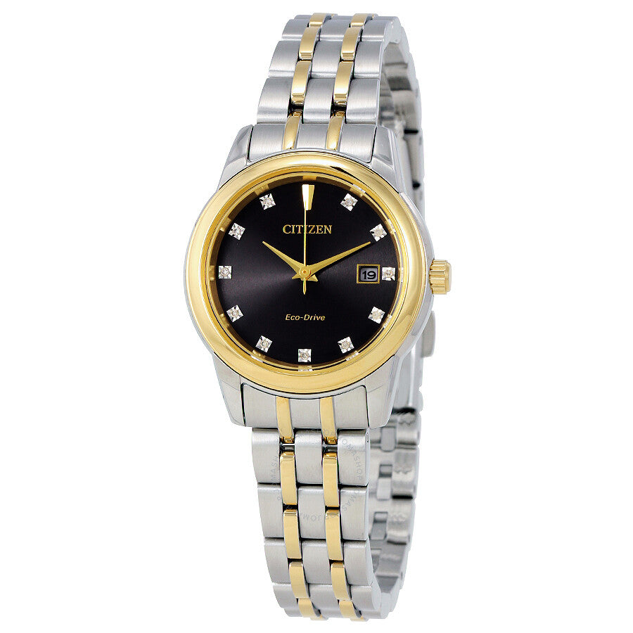 Citizen Diamond Black Dial Ladies Watch EW2394-59E