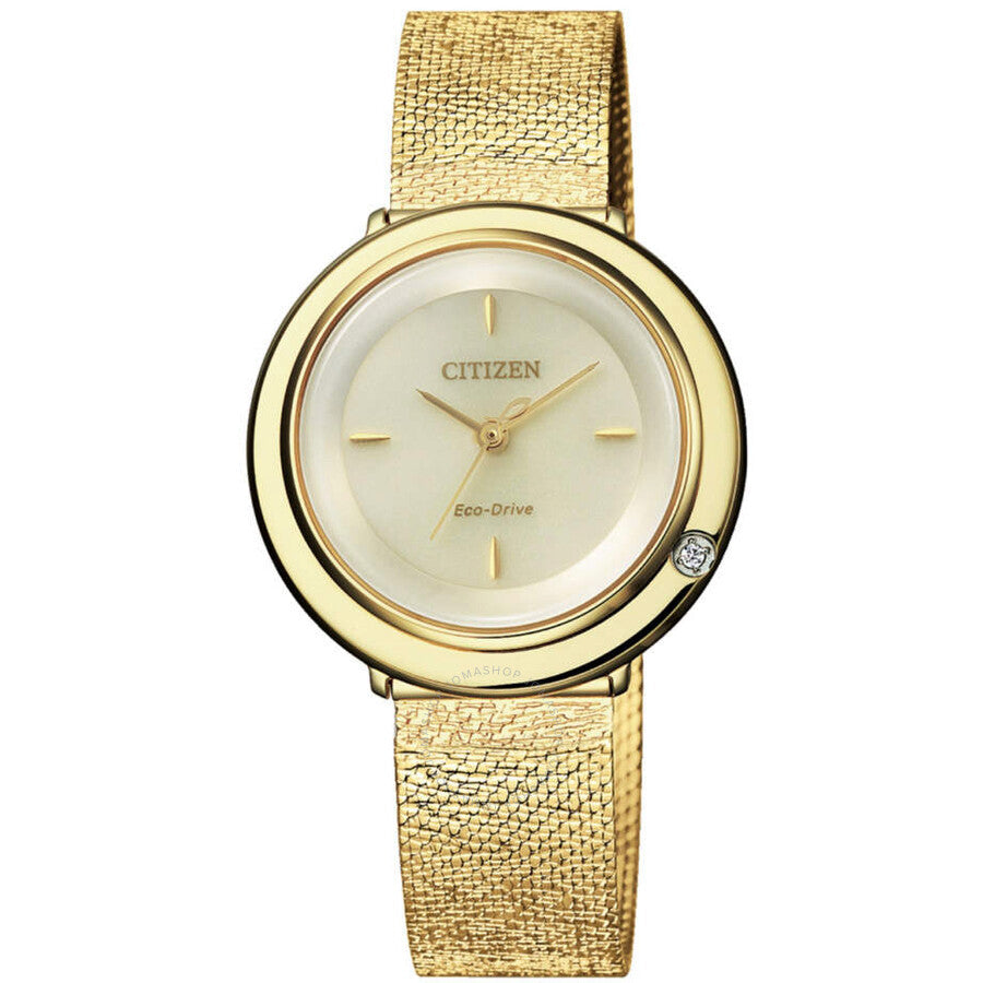 Citizen Diamond Champagne Dial Ladies Watch EM0642-87P - The Watches Men & Co