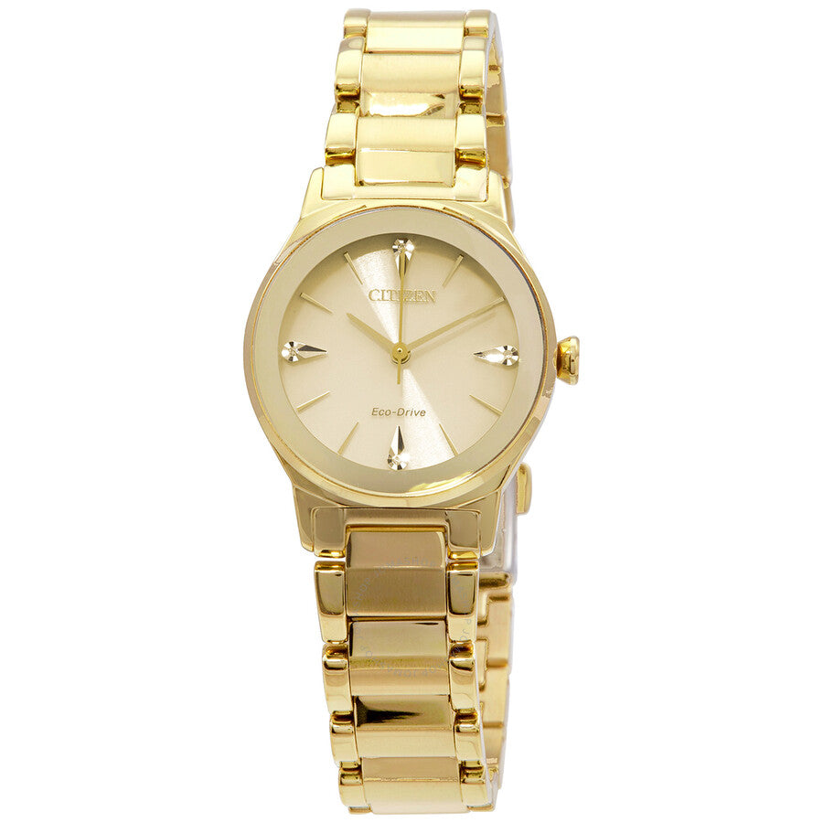 Citizen Diamond Eco-Drive Champagne Dial Ladies Watch EM0732-51P - The Watches Men & Co