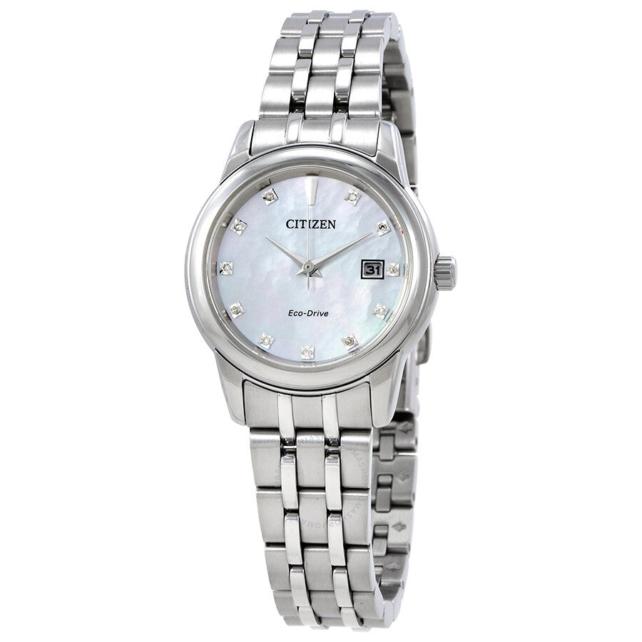 Citizen Diamond Mother of Pearl Dial Ladies Watch EW2390-50D - The Watches Men & Co