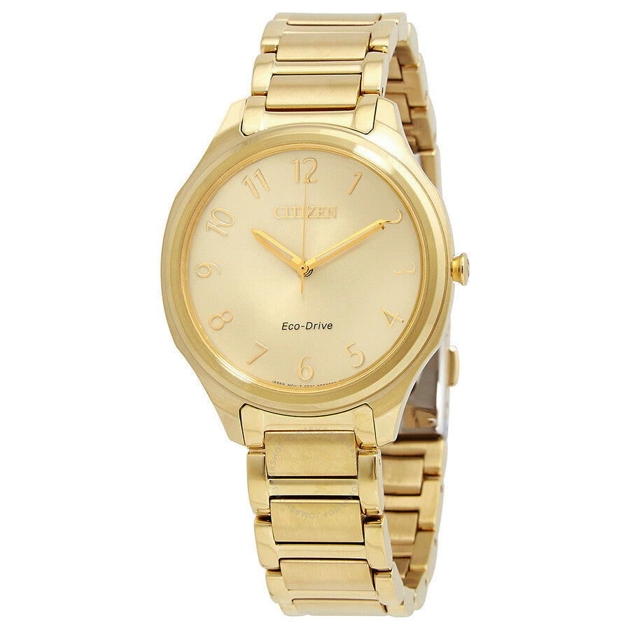 Citizen Drive Eco-Drive Champagne Dial Ladies Watch EM0752-54P - The Watches Men & Co