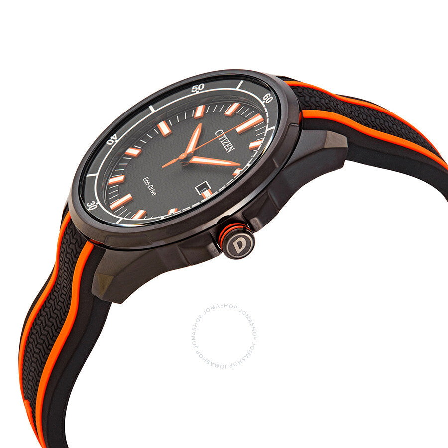 Citizen Drive Quartz Black Dial Black Rubber Men's Watch AW1608-01E