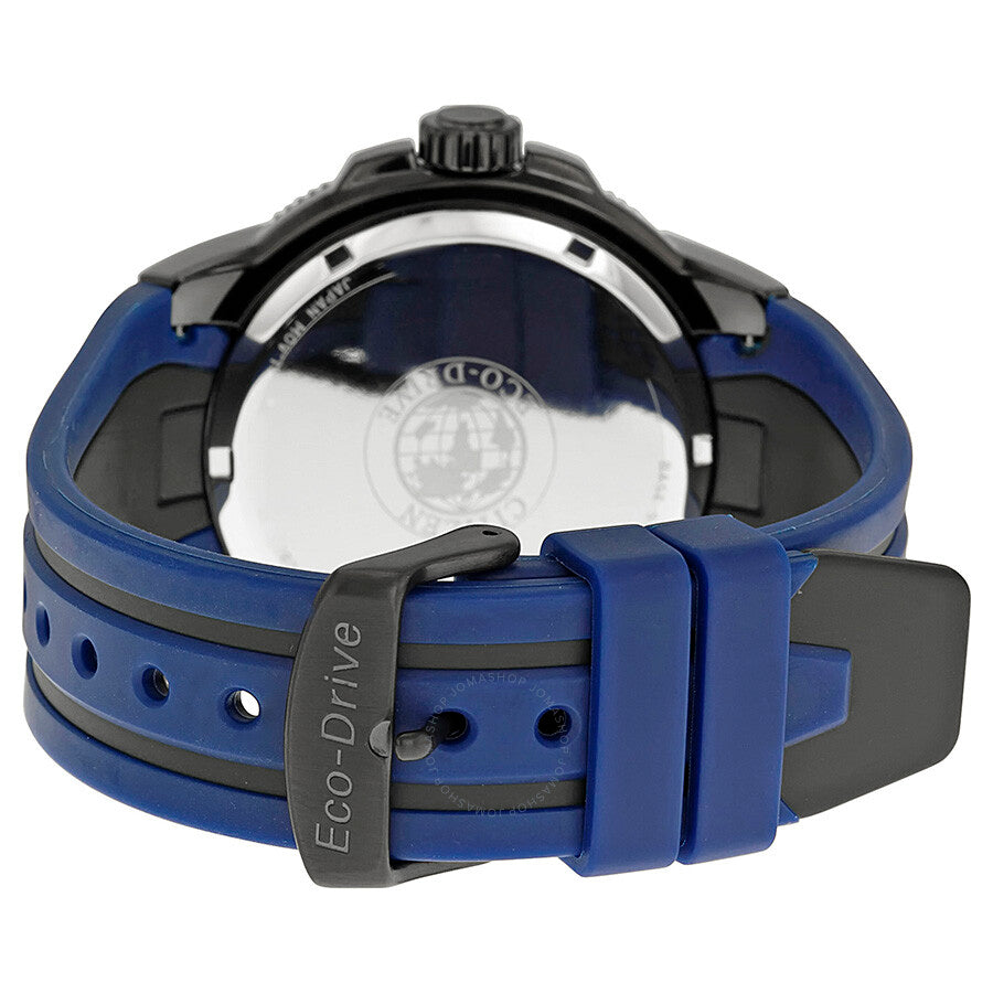 Citizen Eco Drive Black Dial Blue Rubber Men's Watch BN0097-02H