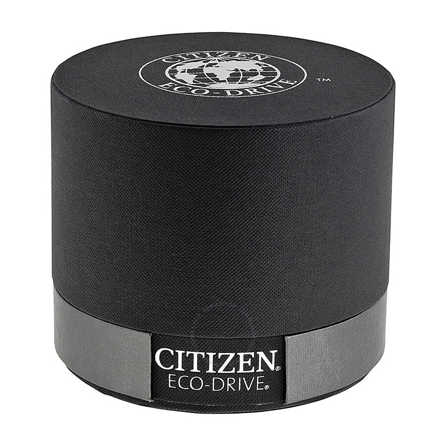 Citizen Eco Drive Reloj de hombre de cuero marrón con esfera negra AU1043-00E