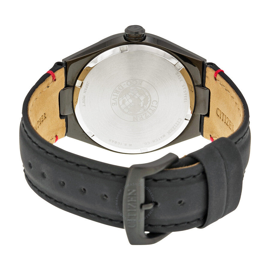 Citizen Eco Drive Black Dial Leather Men's Watch AW1135-01E