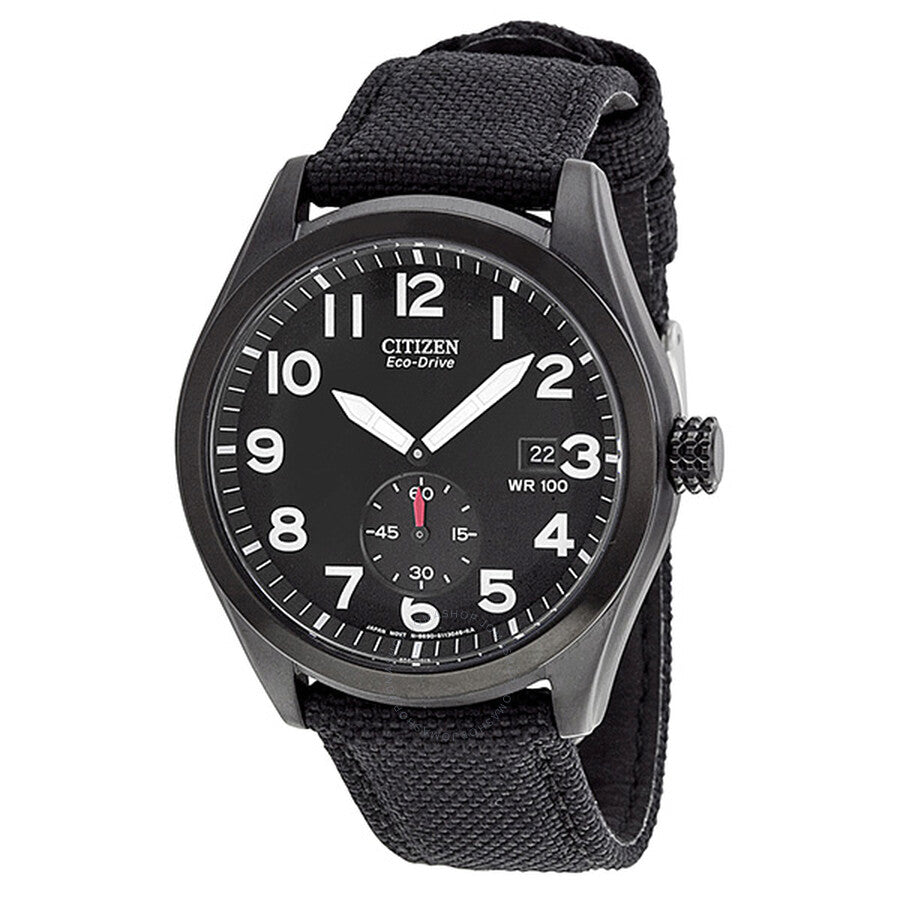 Citizen Eco Drive Black Dial Nylon Strap Men's Watch BV1085-06E