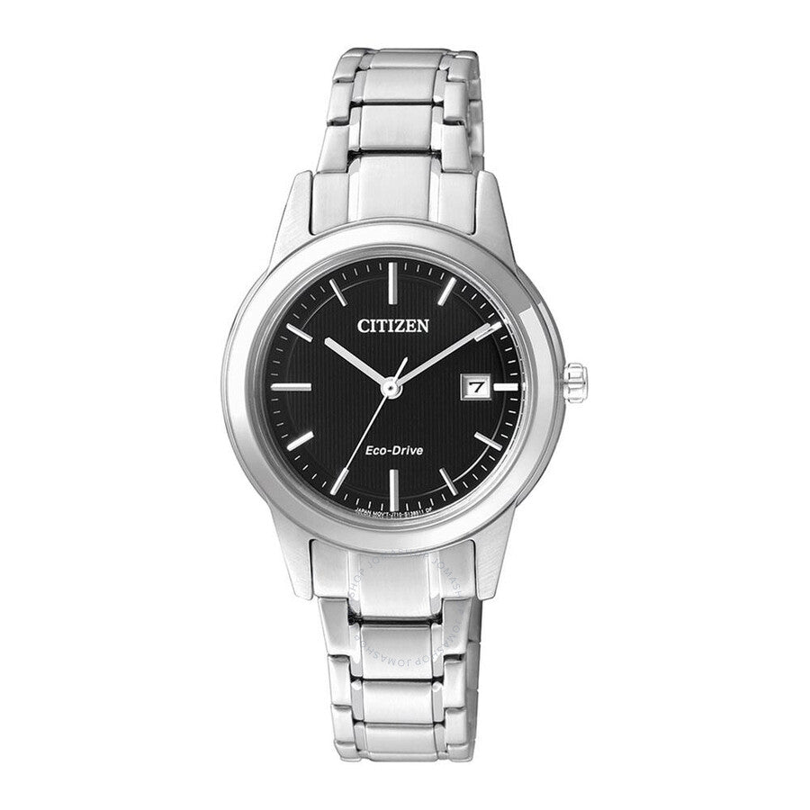 Citizen Eco-Drive Black Dial Stainless Steel Ladies Watch FE1081-59E - The Watches Men & Co