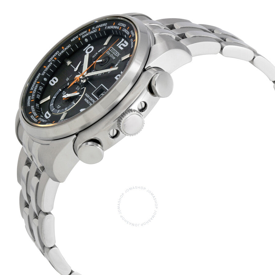 Citizen Eco Drive Black Dial Stainless Steel Men's Watch AT9010-52E