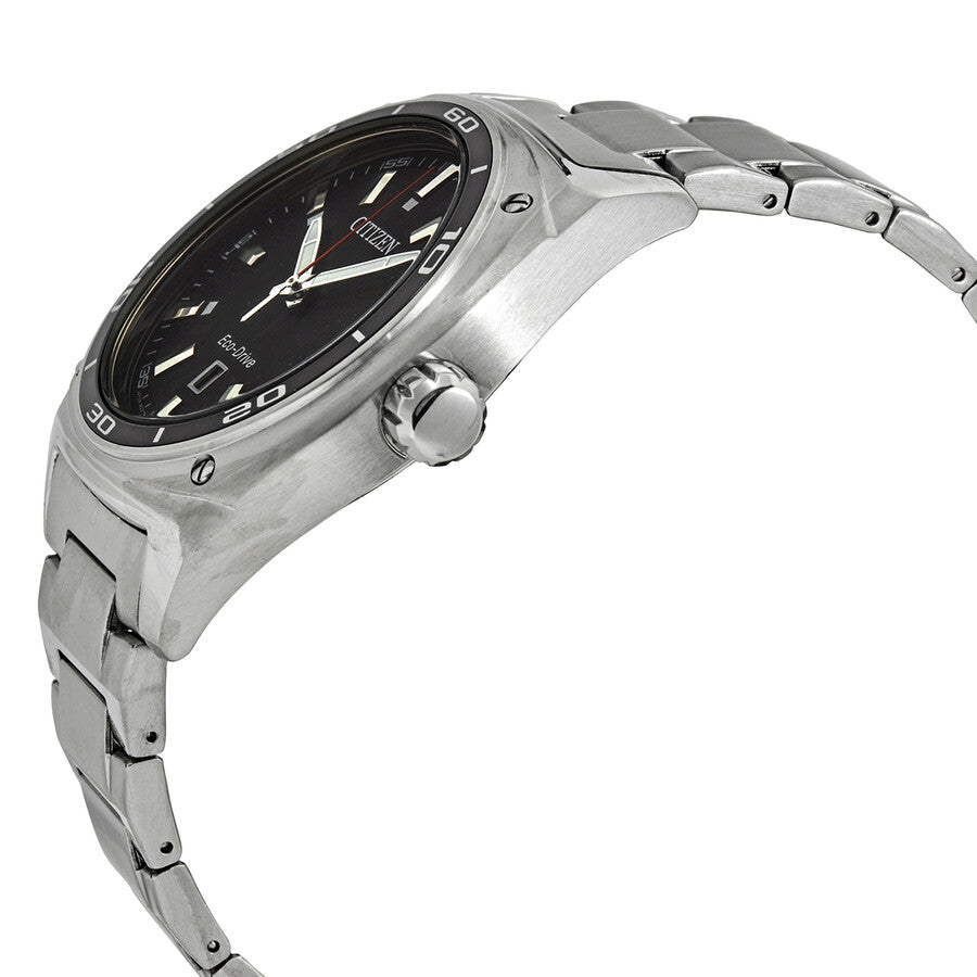Citizen Eco-Drive Black Dial Stainless Steel Men's Watch AW1040-56E