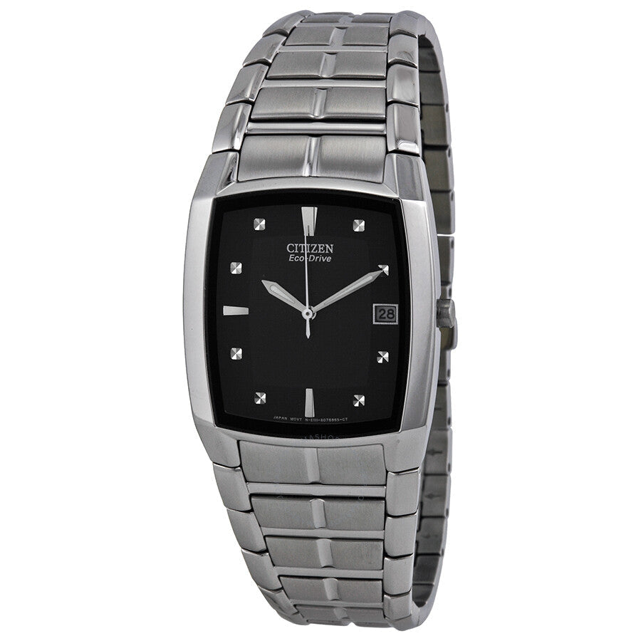 Citizen Eco Drive Black Dial Stainless Steel Men's Watch BM6550-58E