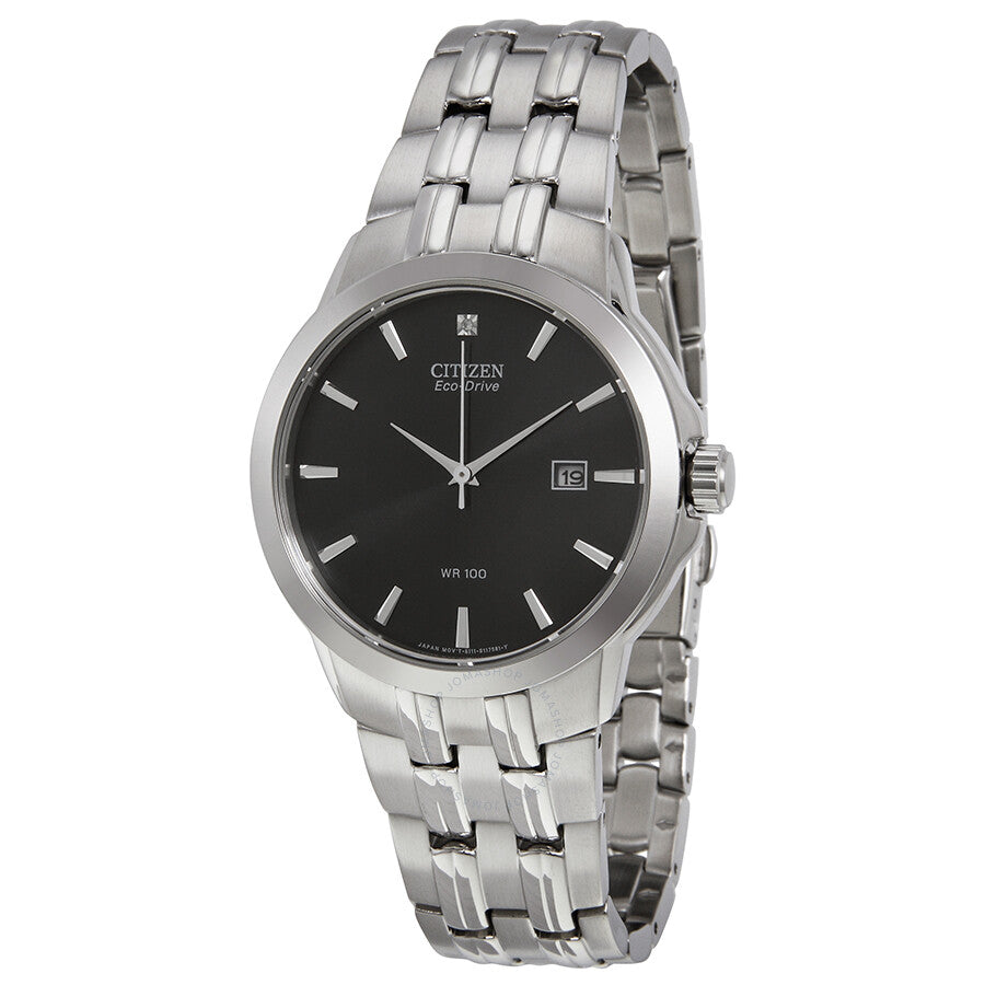 Citizen Eco-Drive Black Dial Stainless Steel Men's Watch BM7090-51E