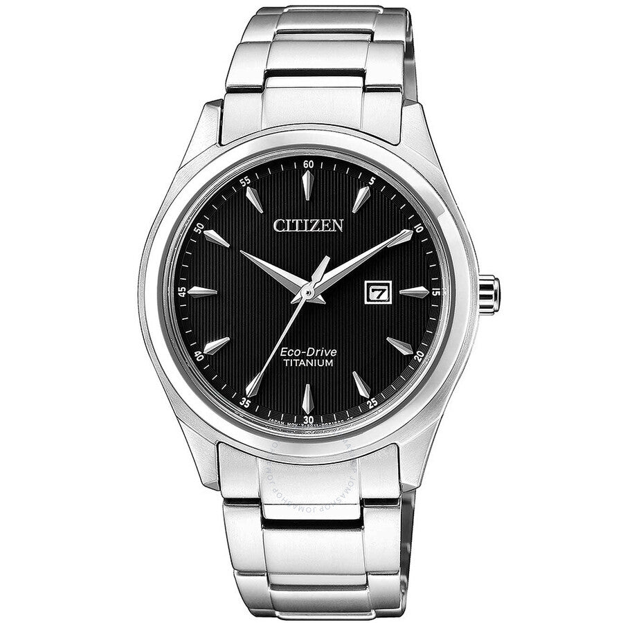 Citizen Eco-Drive Black Dial Titanium Ladies Watch EW2470-87E - The Watches Men & Co