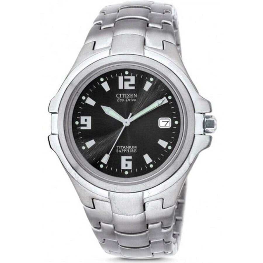 Citizen Eco-Drive Black Dial Titanium Men's Watch BM1290-54F - The Watches Men & Co