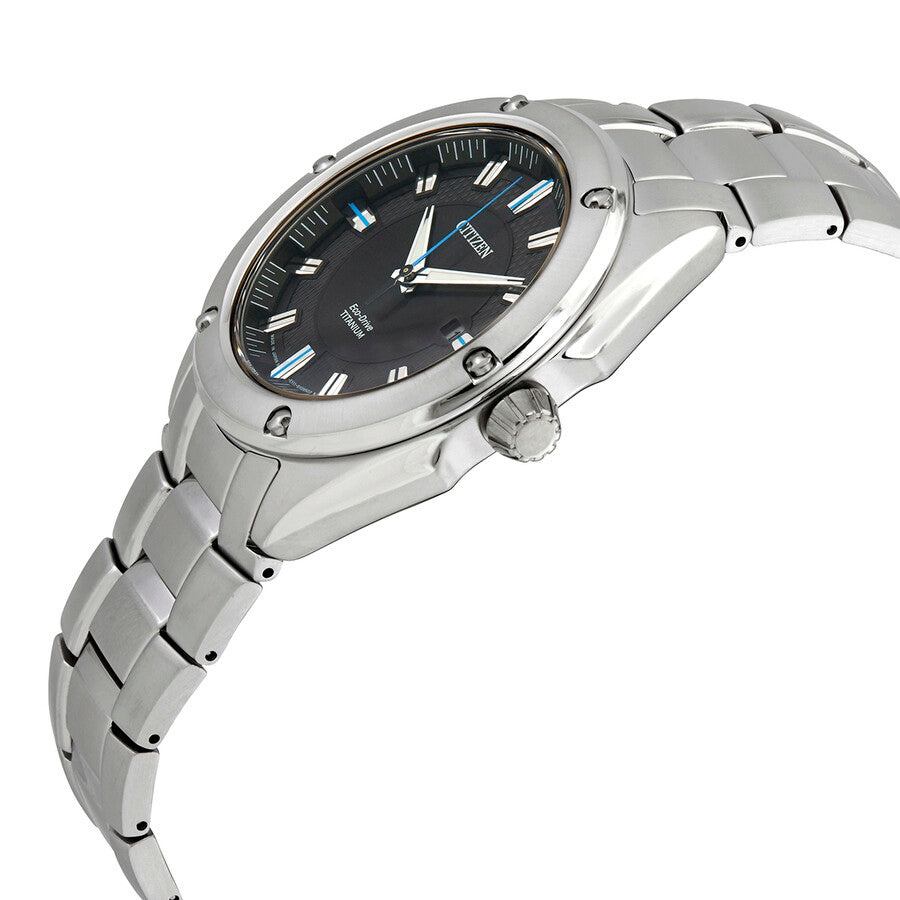 Citizen Eco-Drive Black Dial Titanium Men's Watch BM7130-58E
