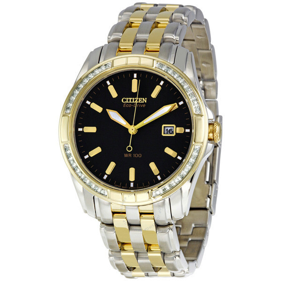 Citizen Eco Drive Black Dial Two Tone Men's Watch BM6814-58E - The Watches Men & Co