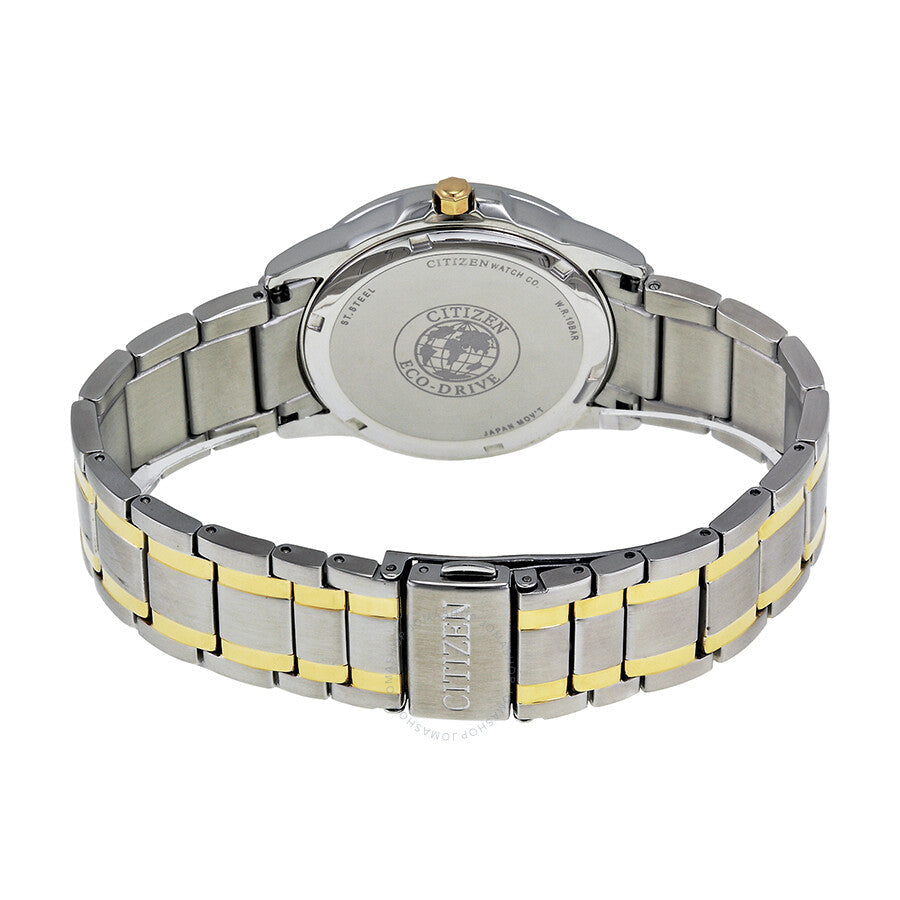 Citizen Eco-Drive Reloj para hombre de acero inoxidable en dos tonos con esfera negra BM7264-51E