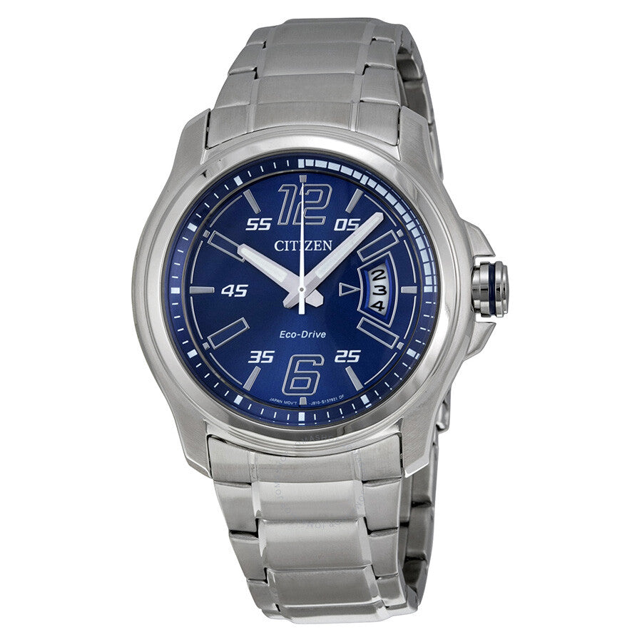 Citizen Eco Drive Reloj de hombre de acero inoxidable con esfera azul AW1350-83M
