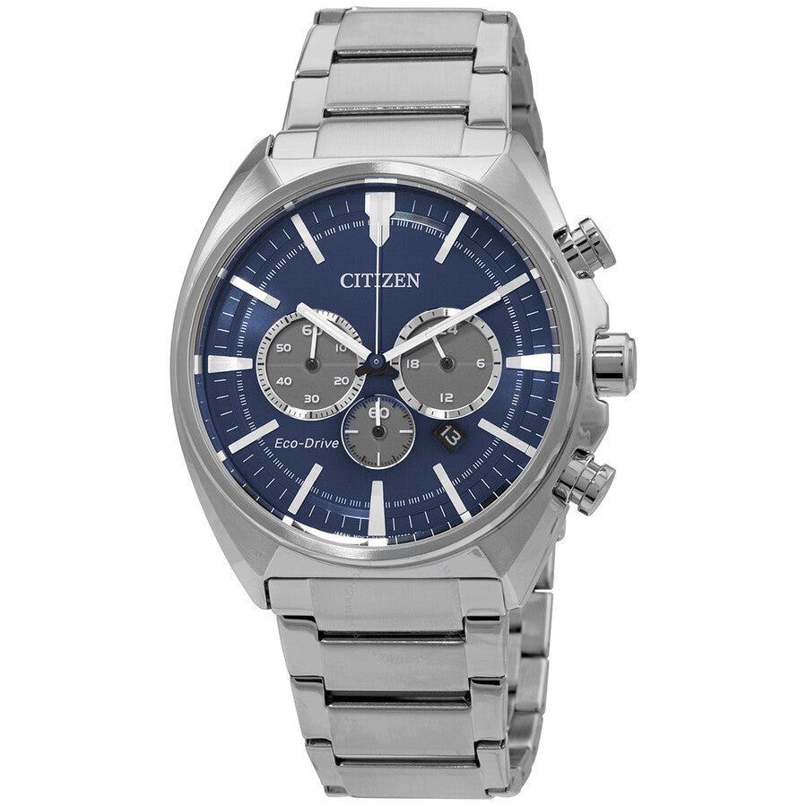 Citizen Eco-Drive Chronograph Blue Dial Stainless Steel Men's Watch CA4280-53L - The Watches Men & Co