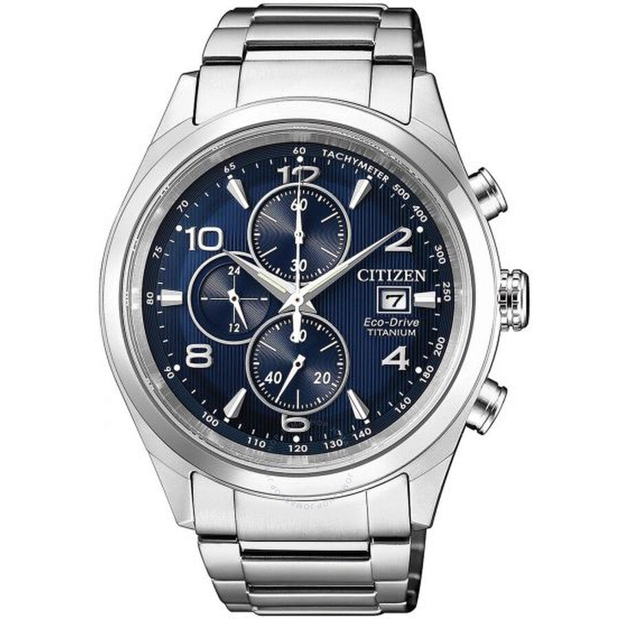 Citizen Eco-Drive Chronograph Blue Dial Titanium Men's Watch CA0650-82L - The Watches Men & Co