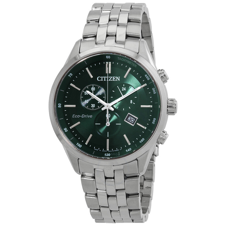Citizen Eco-Drive Chronograph Green Dial Men's Watch AT2149-85X - The Watches Men & Co