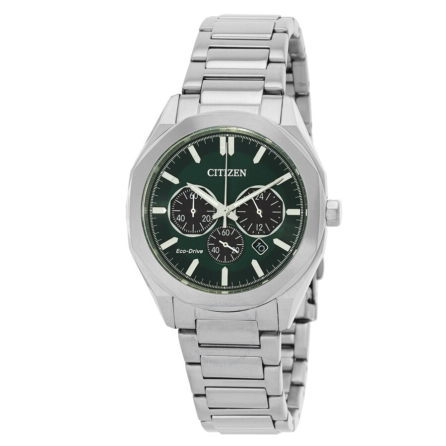 Citizen Eco-Drive Chronograph Green Dial Men's Watch CA4590-81X - The Watches Men & Co