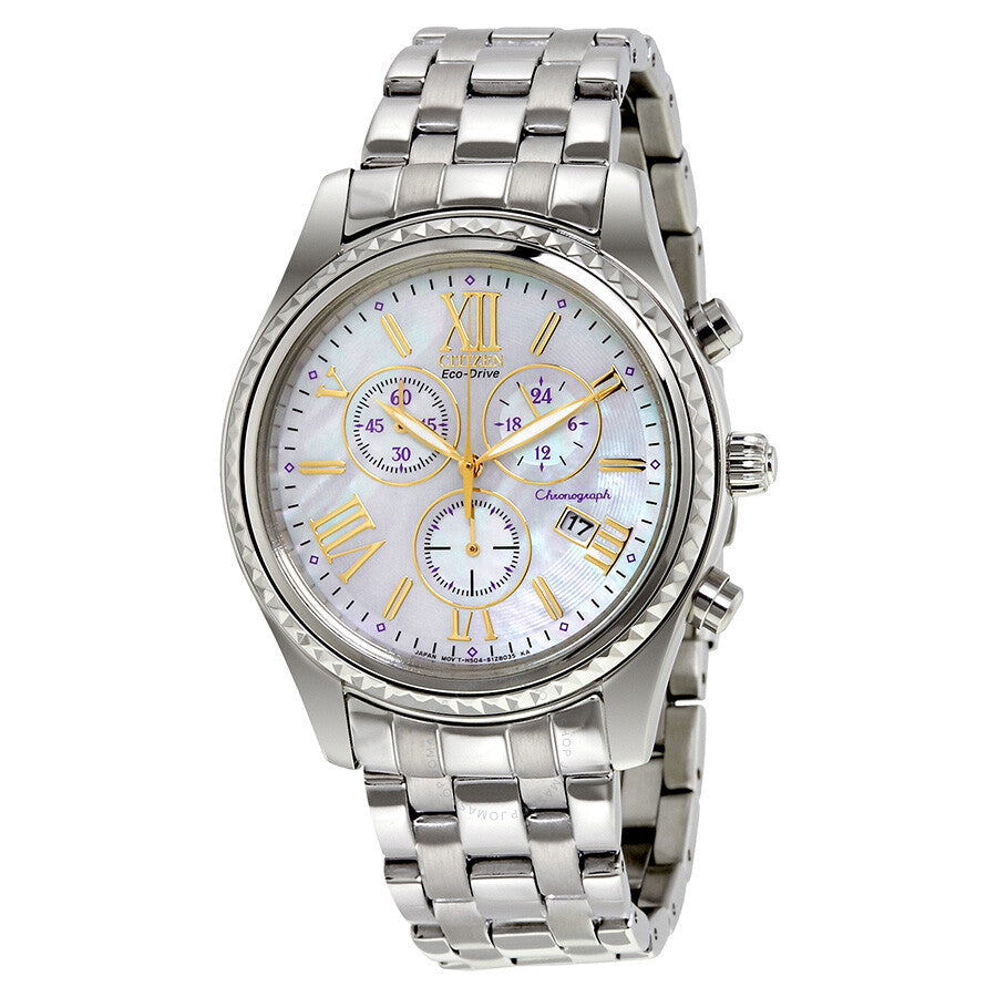 Citizen Eco-Drive Chronograph Mother of Pearl Ladies Watch FB1360-54D