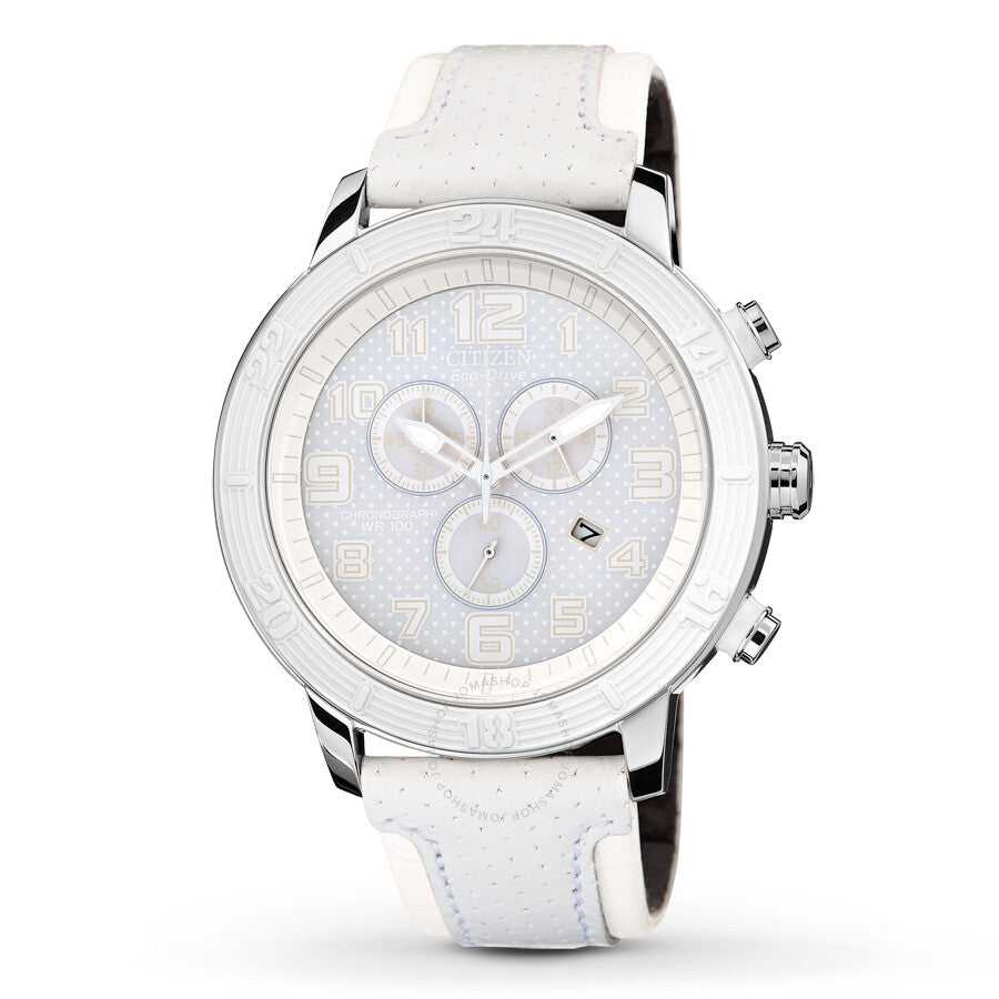 Citizen Eco-Drive Chronograph White Dial Men's Watch AT2200-04A