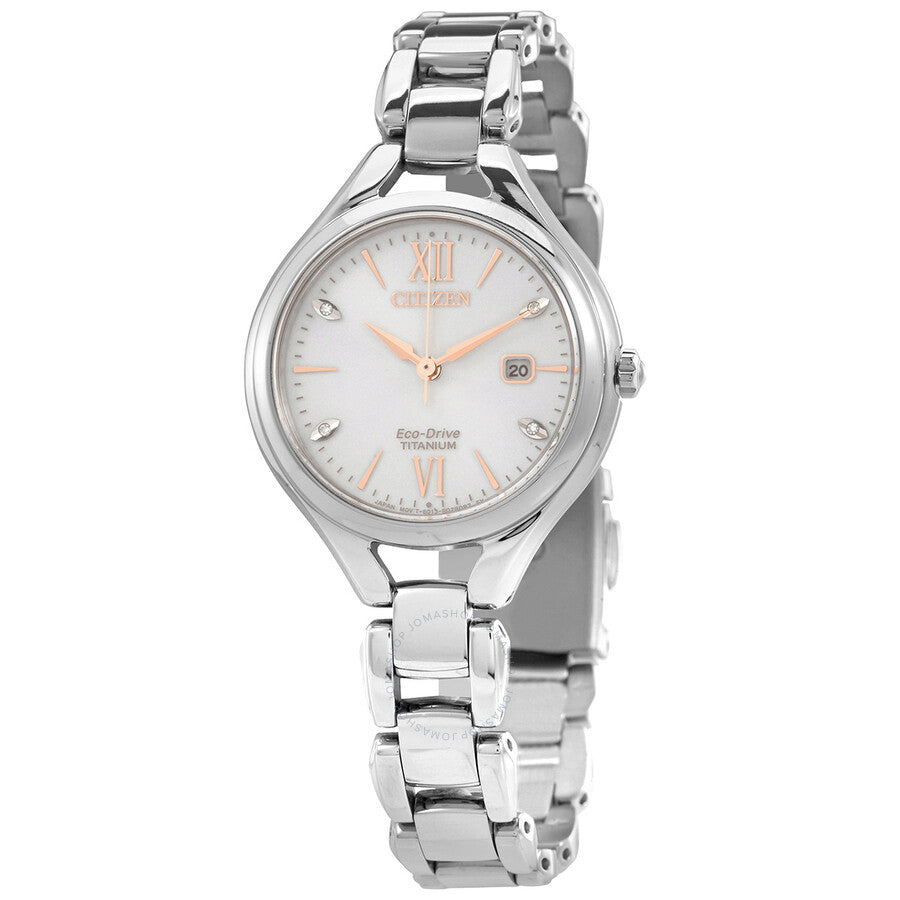 Citizen Eco-Drive Crystal Grey Dial Ladies Watch EW2560-86A - The Watches Men & Co