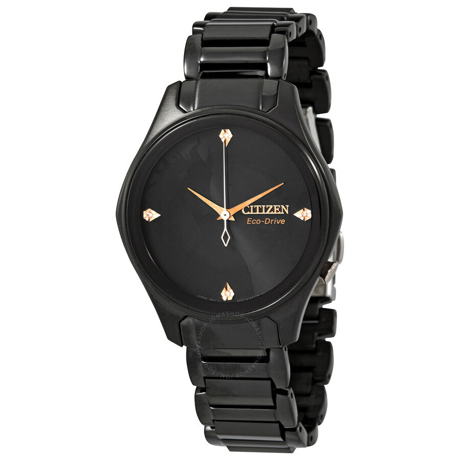 Citizen Eco-Drive Diamond Black Dial Ladies Watch EM0595-51W - The Watches Men & Co