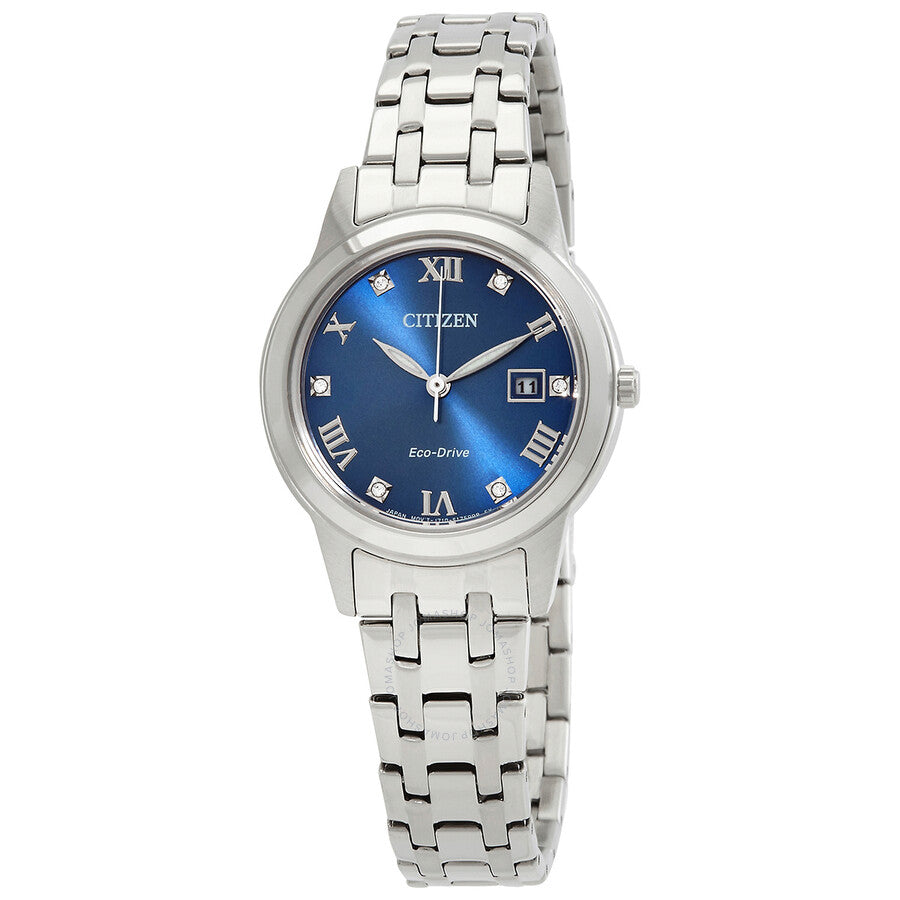 Citizen Eco-Drive Diamond Blue Dial Ladies Watch FE1240-81L - The Watches Men & Co