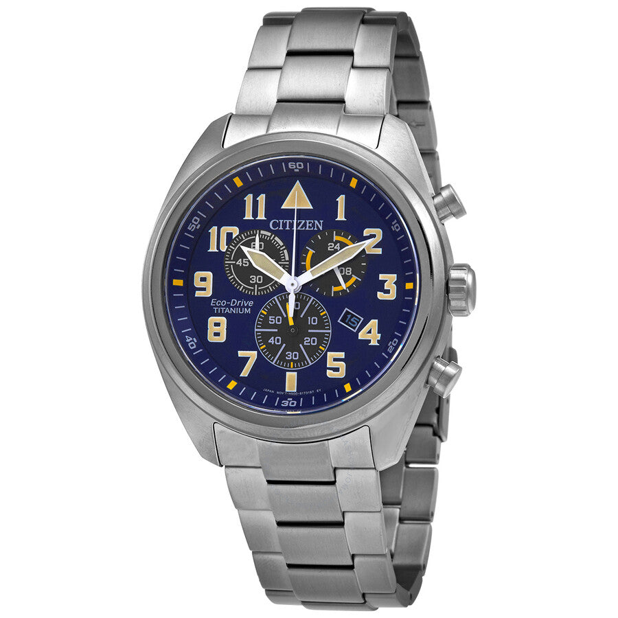 Citizen Eco-Drive Garrison Chronograph Blue Dial Men's Watch AT2480-57L - The Watches Men & Co