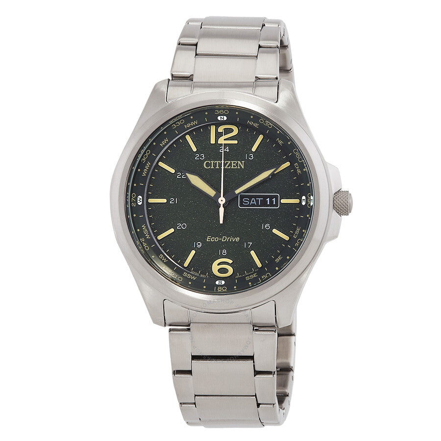 Citizen Eco-Drive Green Dial Men's Watch AW0110-58X - The Watches Men & Co