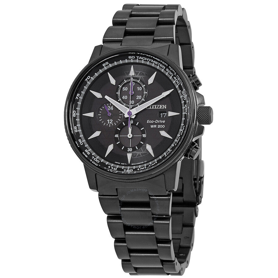 Citizen Eco-Drive Marvel Black Panther Chronograph Black Dial Men's Watch CA0297-52W - The Watches Men & Co