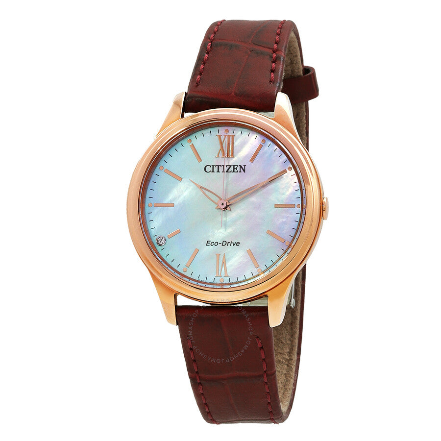 Citizen Eco-Drive Mother of Pearl Dial Ladies Watch EM0419-11D - The Watches Men & Co