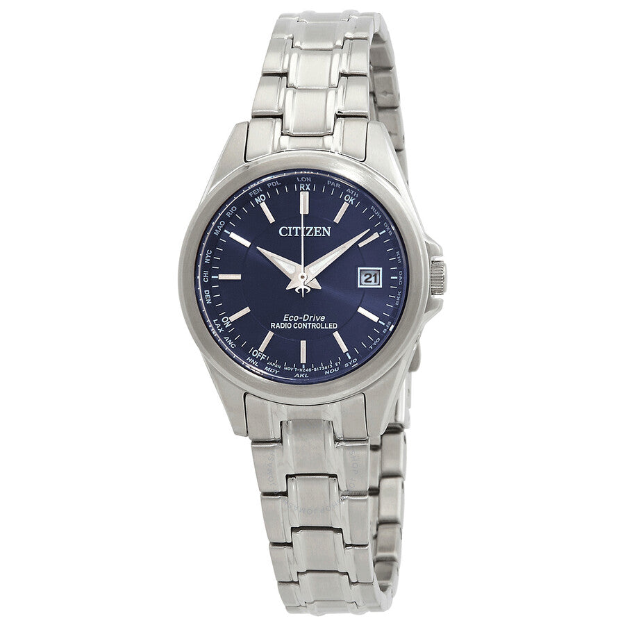 Citizen Eco-Drive Perpetual World Time Blue Dial Ladies Watch EC1180-81L - The Watches Men & Co