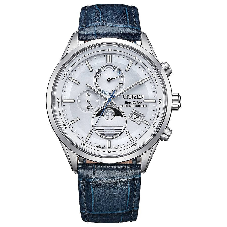 Citizen Eco-Drive Radio-Controlled Moon Phase White Dial Men's Watch BY1030-09A - The Watches Men & Co