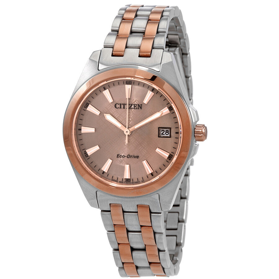 Citizen Eco-Drive Rose Dial Two-tone Ladies Watch EO1226-59X - The Watches Men & Co