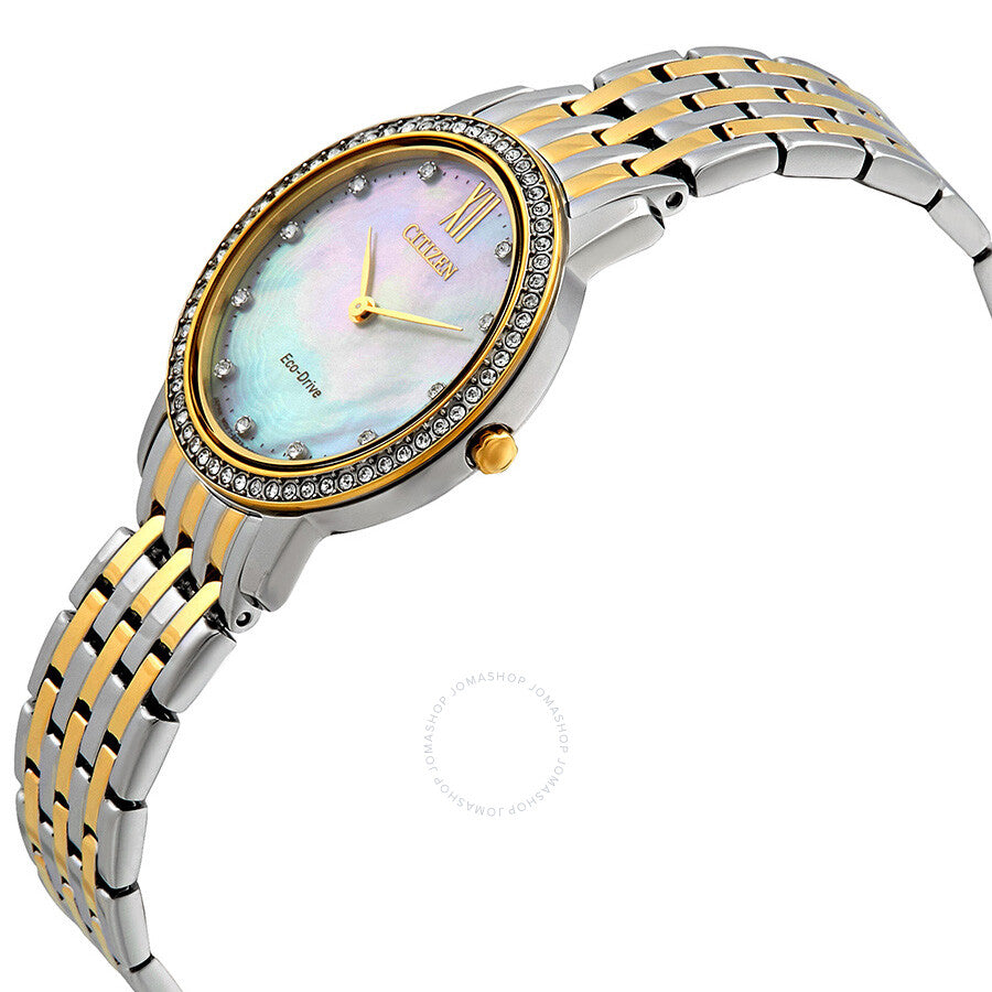 Citizen Eco-Drive Silhouette Crystal Mother of Pearl Dial Ladies Watch EX1484-57D