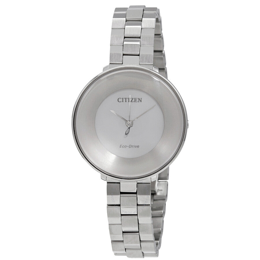 Citizen Eco-Drive Silver Dial Stainless Steel Ladies Watch EM0600-87A - The Watches Men & Co