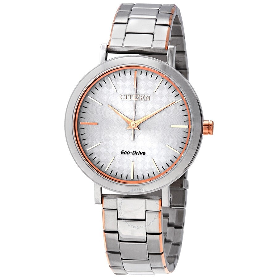 Citizen Eco-Drive Silver Dial Two-tone Ladies Watch EM0766-50A