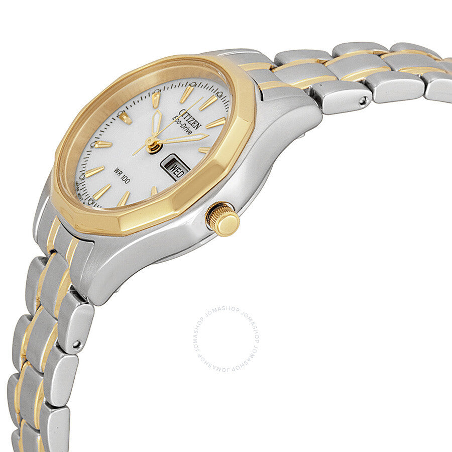 Citizen Eco-Drive Sport White Dial Two-tone Ladies Watch EW3144-51A